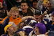 MINNEAPOLIS - DECEMBER 28: Adrian Peterson #28 of the Minnesota Vikings celebrates his touchdown against the New York Giants on December 28, 2008 at the Hubert H. Humphrey Metrodome in Minneapolis, Minnesota. (Photo by Elsa/Getty Images)