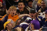 MINNEAPOLIS - DECEMBER 28:   Adrian Peterson #28 of the Minnesota Vikings celebrates his touchdown against the New York Giants on December 28, 2008 at the Hubert H. Humphrey Metrodome in Minneapolis, Minnesota. (Photo by Elsa/Getty Images)