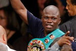 LAS VEGAS - SEPTEMBER 13:  Vernon Forrest celebrates his unanimous-decision victory over Sergio Mora to reclaim the WBC super welterweight title at the MGM Grand Garden Arena September 13, 2008 in Las Vegas, Nevada.  (Photo by Ethan Miller/Getty Images)
