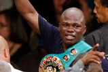 LAS VEGAS - SEPTEMBER 13:  Vernon Forrest celebrates his unanimous-decision victory over Sergio Mora to reclaim the WBC super welterweight title at the MGM Grand Garden Arena September 13, 2008 in Las Vegas, Nevada.  (Photo by Ethan Miller/Getty Images)