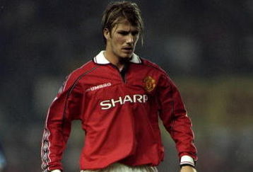 25 Aug 1999:  David Beckham of Man United in action during the match between Coventry City and Manchester United in the FA Carling Premiership at Highfield Road, Coventry. Manchester United won the game 2-1. \ Mandatory Credit: Phil Cole /Allsport