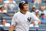 NEW YORK - JULY 22:  Johnny Damon #18 of the New York Yankees bats against the Baltimore Orioles on July 22, 2009 at Yankee Stadium in the Bronx borough of New York City. The Yankees defeated the Orioles 6-4.  (Photo by Jim McIsaac/Getty Images)