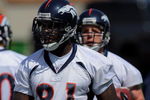 ENGLEWOOD, CO - MAY 03:  Richard Quinn #81 participates in practice at the Denver Broncos Minicamp at the Broncos training facility on May 3, 2009 in Englewood, Colorado. Quinn was a second round 2009 draft pick.  (Photo by Doug Pensinger/Getty Images)