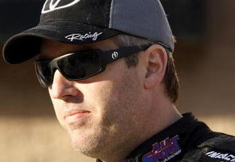 FONTANA, CA - FEBRUARY 20:  during Jeremy Mayfield, driver of the #41 All Sport Toyota, watches during qualifying for the NASCAR Sprint Cup Series Auto Club 500 at Auto Club Speedway on February 20, 2009 in Fontana, California.  (Photo by Geoff Burke/Getty Images for NASCAR)