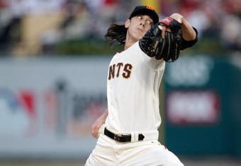 ST. LOUIS, MO - JULY 14:  National League All-Star Tim Lincecum of the San Francisco Giants pitches during the 2009 MLB All-Star Game at Busch Stadium on July 14, 2009 in St Louis, Missouri. (Photo by Jamie Squire/Getty Images)