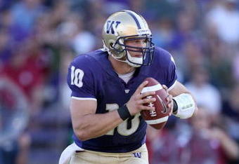 SEATTLE - SEPTEMBER 13:  Quarterback Jake Locker #10 of the Washington Huskies during the game against the Oklahoma Sooners on September 13, 2008 at Husky Stadium in Seattle, Washington. The Sooners defeated the Huskies 55-14.(Photo by Otto Greule Jr/Getty Images) 