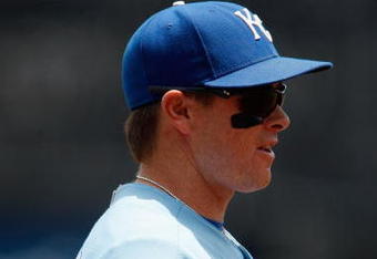 KANSAS CITY, MO - JUNE 14:  Mark Teahen #24 of the Kansas City Royals looks on during the game against the Cincinnati Reds on June 14, 2009 in Kansas City, Missouri. (Photo by Jamie Squire/Getty Images)