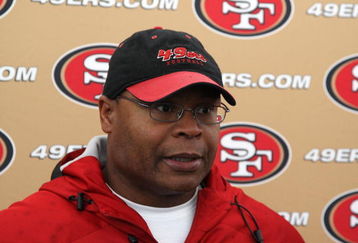 SANTA CLARA, CA - MAY 01:  Head coach Mike Singletary of the San Francisco 49ers talks with the media during the 49ers Minicamp at their training facilities on May 1, 2009 in Santa Clara, California.  (Photo by Jed Jacobsohn/Getty Images)