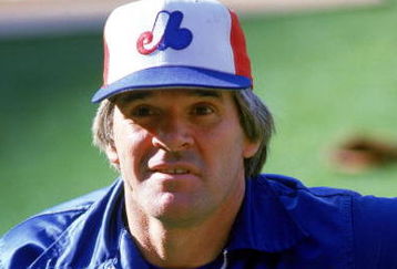 1984:  Pete Rose #14 of the Montreal Expos looks on during batting practice proir to a game of the 1984 MLB season.  (Photo by Stephen Dunn/Getty Images)   