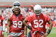 TEMPE, AZ - MAY 2 : Will Davis #59 and Cody Brown #52 of the Arizona Cardinals watch a drill during a team minicamp at the team training facility on May 2, 2009 in Tempe, Arizona. (Photo by Jonathan Willey/Getty Images)