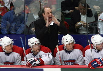 CALGARY, CANADA - JANUARY 19:  Head Coach Bob Gainey of the Montreal Canadiens yells from the bench during their game against the Calgary Flames on January 19, 2006 at the Pengrowth Saddledome in Calgary, Alberta, Canada. The Flames defeated the Canadiens 3-2. (Photo By Dale MacMillan/Getty Images)