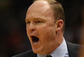 MILWAUKEE - FEBRUARY 18: Head coach Scott Skiles of the Milwaukee Bucks argues a call during the game against the Chicago Bulls on February 18, 2009 at the Bradley Center in Milwaukee, Wisconsin. The Bulls defeated the Bucks 113-104. NOTE TO USER: User expressly acknowledges and agreees that, by downloading and/or using this Photograph, User is consenting to the terms and conditions of the Getty Images License Agreement. (Photo by Jonathan Daniel/Getty Images)
