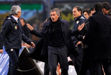 UDINE, ITALY - APRIL 05:  Jose Mourinho head coach of Inter Milan reacts during the Serie A match between Udinese and Inter Milan at the Stadio Friuli on April 5, 2009 in Udine, Italy. (Photo by New Press/Getty Images)
