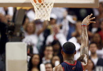 MIAMI - FEBRUARY 01:  LeBron James #23 of the Cleveland Cavaliers watches his third straight missed free-throw against the Miami Heat late in the fourth quarter at American Airlines Arena February 1, 2007 in Miami, Florida. The Heat defeated the Cavaliers, 92-89. NOTE TO USER: User expressly acknowledges and agrees that, by downloading and or using this photograph, User is consenting to the terms and conditions of the Getty Images License Agreement.  (Photo by Doug Benc/Getty Images)
