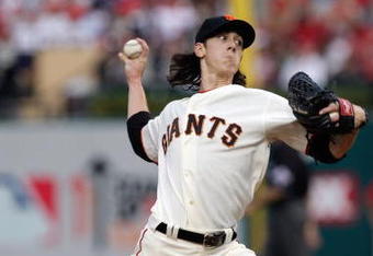 ST. LOUIS, MO - JULY 14:  National League All-Star Tim Lincecum of the San Francisco Giants pitches during the 2009 MLB All-Star Game at Busch Stadium on July 14, 2009 in St Louis, Missouri. (Photo by Jamie Squire/Getty Images)