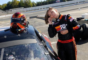 SOUTH BOSTON, VA - OCTOBER 14:  Caitlin Shaw waits for her turn on the track during the NASCAR Drive for Diversity Combine at South Boston Speedway on October 14, 2008 in South Boston, Virginia.  (Photo by Grant Halverson/Getty Images for NASCAR)