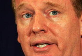 NEW YORK - JULY 27:  NFL Commissioner Roger Goodell answers questions from the media after reinstating Michael Vick on a conditional basis on July 27, 2009 at the InterContinental Hotel in New York City.  (Photo by Mike Stobe/Getty Images)