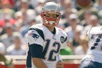 FOXBORO, MA - SEPTEMBER 7:  Quarterback Tom Brady #12 of the New England Patriots passes the ball up the middle during their NFL game against the Kansas City Chiefs on September 7, 2008 at Gillette Stadium in Foxboro, Massachusetts. The Patriots defeated the Chiefs 17-10. (Photo by Elsa Garrison/Getty Images)