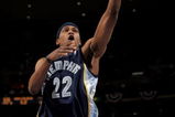DENVER - APRIL 16:  Rudy Gay #22 of the Memphis Grizzlies in action against the Denver Nuggets at the Pepsi Center on April 16, 2008 in Denver, Colorado. The Nuggets defeated the Grizzlies 120-111. NOTE TO USER: User expressly acknowledges and agrees that, by downloading and or using this photograph, user is consenting to the term and conditions of the Getty Images License Agreement.  (Photo by Doug Pensinger/Getty Images)