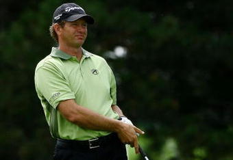 OAKVILLE, ONTARIO - JULY 27: Retief Goosen of South Africa plays his second shot on the fifth hole during the final round of the RBC Canadian Open at Glen Abbey Golf Club on July 27, 2009 in Oakville, Ontario, Canada.  (Photo by Chris McGrath/Getty Images)