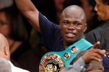LAS VEGAS - SEPTEMBER 13:  Vernon Forrest celebrates his unanimous-decision victory over Sergio Mora to reclaim the WBC super welterweight title at the MGM Grand Garden Arena September 13, 2008 in Las Vegas, Nevada.  (Photo by Ethan Miller/Getty Images)