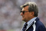 STATE COLLEGE, PA - SEPTEMBER 06:  Head coach Joe Paterno of the Penn State Nittany Lions during play against the Oregon State Beavers at Beaver Stadium on September 6, 2008 in State College, Pennsylvania.  (Photo by Ronald Martinez/Getty Images)