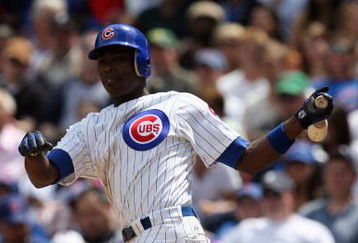 CHICAGO - MAY 2:  Alfonso Soriano #12 of the Chicago Cubs runs to first against the Florida Marlins during the game on May 2, 2009 at Wrigley Field in Chicago, Illinois. (Photo by Jonathan Daniel/Getty Images) 