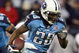 NASHVILLE, TN - JANUARY 10: Running back Chris Johnson #28 of the Tennessee Titans runs the ball in the first quarter against the Baltimore Ravens during the AFC Divisional Playoff Game on January 10, 2009 at LP Field in Nashville, Tennessee. (Photo by Andy Lyons/Getty Images)