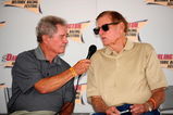 DARLINGTON, SC - AUGUST 30:  Radio personality Barney Hall shares the stage with NASCAR legend Bud Moore during the Darlington Vintage Racing Festival at Darlington  Raceway on August 30, 2008 in Darlington, South Carolina.  (Photo by Rusty Jarrett/Getty Images)