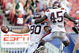 TAMPA, FL - DECEMBER 6: Defensive end Orion Martin #90 of the Virginia Tech Hokies celebrates a fumble recovery for a touchdown against the Boston College Eagles in the 2008 ACC Football Championship game at Raymond James Stadium on December 6, 2008 in Tampa, Florida. (Photo by Al Messerschmidt/Getty Images)