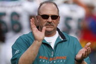 MIAMI - JANUARY 04:  Head coach Tony Sparano of the Miami Dolphins looks on during warm ups prior to playing the Baltimore Ravens in a AFC Wild Card game on January 4, 2009 at Dolphin Stadium in Miami, Florida.  (Photo by Gregory Shamus/Getty Images)