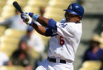 LOS ANGELES, CA - JUNE 17:  Tony Abreu #6 of the Los Angeles Dodgers hits a single against the Los Angeles Angels of Anaheim during the MLB game on June 17, 2007 at Dodger Stadiium in Los Angeles, California.  The Angeles defeated the Dodgers 10-4.  (Photo by Christian Petersen/Getty Images)