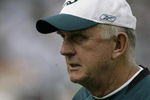 PHILADELPHIA - SEPTEMBER 21: Defensive coordinator Jim Johnson of the Philadelphia Eagles walks off the field during pre-game warmups before their game against the Pittsburgh Steelers on September 21, 2008 at Lincoln Financial Field in Philadelphia, Pennsylvania. (Photo by Chris Gardner/Getty Images)