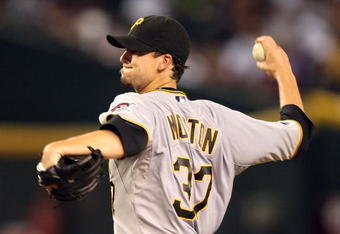 PHOENIX - JULY 23:  Starting pitcher Charlie Morton #37 of the Pittsburgh Pirates pitches against the Arizona Diamondbacks during the major league baseball game at Chase Field on July 23, 2009 in Phoenix, Arizona. The Diamondbacks defeated the Pirates 11-4.  (Photo by Christian Petersen/Getty Images)