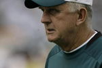 PHILADELPHIA - SEPTEMBER 21: Defensive coordinator Jim Johnson of the Philadelphia Eagles walks off the field during pre-game warmups before their game against the Pittsburgh Steelers on September 21, 2008 at Lincoln Financial Field in Philadelphia, Pennsylvania. (Photo by Chris Gardner/Getty Images)