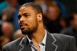 NEW ORLEANS - FEBRUARY 06:  Tyson Chandler #6 of the New Orleans Hornets looks on during the game against the Toronto Raptors on February 6, 2009 in New Orleans, Louisiana.  NOTE TO USER: User expressly acknowledges and agrees that, by downloading and/or using this Photograph, user is consenting to the terms and conditions of the Getty Images License Agreement.  (Photo by Chris Graythen/Getty Images)