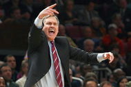 NEW YORK - FEBRUARY 17:  Head coach Mike D'Antoni of the New York Knicks yells during the game against the San Antonio Spurs at Madison Square Garden on February 17, 2009 in New York City. NOTE TO USER: User expressly acknowledges and agrees that, by downloading and/or using this Photograph, User is consenting to the terms and conditions of the Getty Images License Agreement.  (Photo by Chris McGrath/Getty Images)