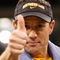 NEW ORLEANS - DECEMBER 21:  Head coach Larry Fedora of the Southern Mississippi Golden Eagles celebrates after defeating the Troy Trojans in the R+L Carriers New Orleans Bowl on December 21, 2008 at the Superdome in New Orleans, Louisiana. The Eagles defeated the Trojans 30-27.  (Photo by Chris Graythen/Getty Images)