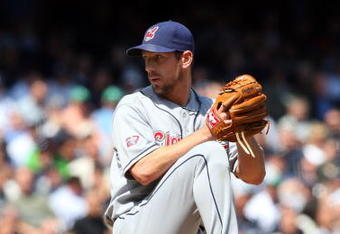 NEW YORK - APRIL 16:  Cliff Lee #31 of the Cleveland Indians pitches against the New York Yankees during opening day at the new Yankee Stadium on April 16, 2009 in the Bronx borough of New York City. This is the first regular season MLB game being played at the new venue which replaced the old Yankee Stadium as the Yankees home field.  (Photo by Jim McIsaac/Getty Images)