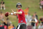 FLOWERY BRANCH, GA - MAY 9: Quarterback Matt Ryan #2 of the Atlanta Falcons attempts a pass during minicamp at the Falcons Complex on May 9, 2009 in Flowery Branch, Georgia. (Paul Abell/Getty Images)