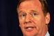 NEW YORK - JULY 27:  NFL Commissioner Roger Goodell answers questions from the media after reinstating Michael Vick on a conditional basis on July 27, 2009 at the InterContinental Hotel in New York City.  (Photo by Mike Stobe/Getty Images)