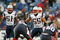 ORCHARD PARK, NY - DECEMBER 28: Jerod Mayo #51 and Junior Seau #55 of the New England Patriots ready the defense against the Buffalo Bills at Ralph Wilson Stadium December 28, 2008 in Orchard Park, New York. The Patriots won 13-0.  (Photo by Rick Stewart/Getty Images)