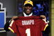 NEW YORK - APRIL 25: Washington Redskins #13 draft pick Brian Orakpo poses for photographers at Radio City Music Hall for the 2009 NFL Draft on April 25, 2009 in New York City (Photo by Jeff Zelevansky/Getty Images)