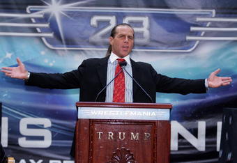 NEW YORK - MARCH 28:  Wrestler Shawn Michaels speaks at the press conference held by Battle of the Billionaires to announce details of Wrestlemania 23 at Trump Tower on March 28, 2007 in New York City.  (Photo by Bryan Bedder/Getty Images)
