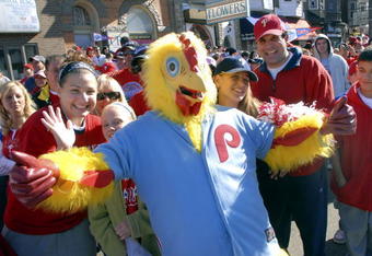 PHILADELPHIA, PA - OCTOBER 31: Fans of the Philadelphia Phillies celebrate during the World Championship Parade October 31, 2008 in Philadelphia, Pennsylvania. The Phillies defeated the Tampa Bay Rays to win their first World Series in 28 years.  (Photo by William Thomas Cain/Getty Images)