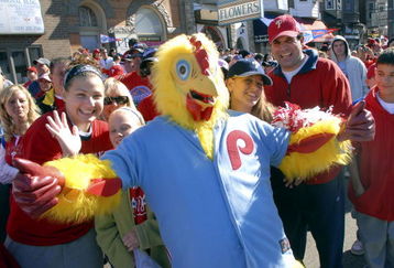 PHILADELPHIA, PA - OCTOBER 31: Fans of the Philadelphia Phillies celebrate during the World Championship Parade October 31, 2008 in Philadelphia, Pennsylvania. The Phillies defeated the Tampa Bay Rays to win their first World Series in 28 years.  (Photo by William Thomas Cain/Getty Images)