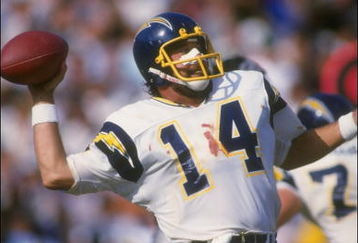28 Sep 1986:  Quarterback Dan Fouts of the San Diego Chargers passes the ball during a game against the Los Angeles Raiders at the Coliseum in Los Angeles, California.  The Raiders won the game, 17-13. Mandatory Credit: Mike Powell  /Allsport