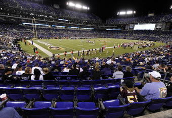 BALTIMORE - AUGUST 28:  The Atlanta Falcons play against the Baltimore Ravens August 28, 2008 at M&T Bank Stadium in Baltimore, Maryland.  (Photo by Greg Fiume/Getty Images)