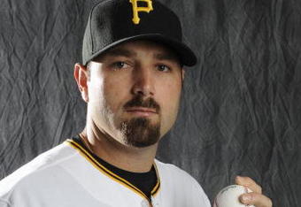 BRADENTON, FL - FEBRUARY 22: John Grabow #34 of the Pittsburgh Pirates poses during photo day at the Pirates spring training complex on February 22, 2009 in Bradenton, Florida. (Photo by Rob Tringali/Getty Images)