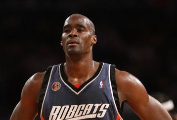 NEW YORK - MARCH 07: Emeka Okafor #50 of the Charlotte Bobcats looks on against the New York Knicks on March 7, 2009 at Madison Square Garden in New York City. NOTE TO USER: User expressly acknowledges and agrees that, by downloading and or using this photograph, User is consenting to the terms and conditions of the Getty Images License Agreement.  (Photo by Nick Laham/Getty Images)